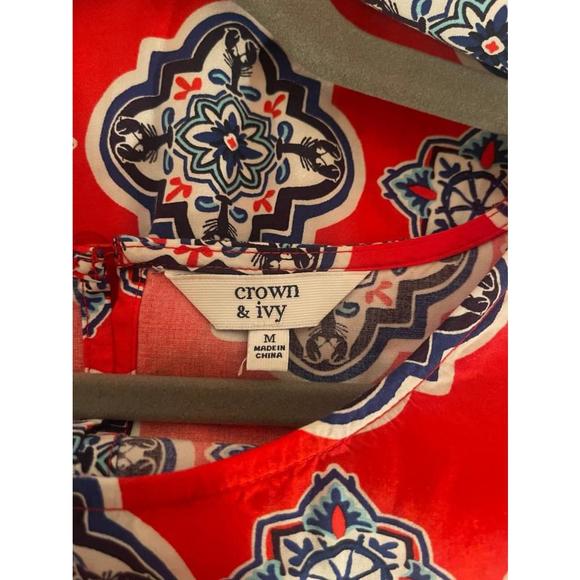 Women’s‎ Crown & Ivy red geometric blouse - Picture 6 of 7